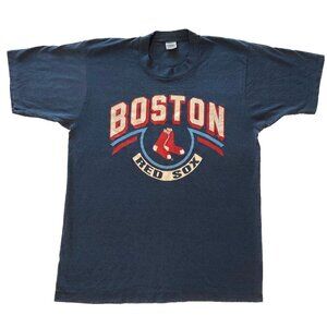 Vintage 80s Boston Red Sox Champion Baseball Shirt Single Stitch Size Large